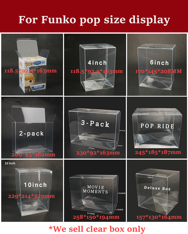 Funko Pop Protector - صندوق شفاف شفاف لفيلم لحظات صندوق