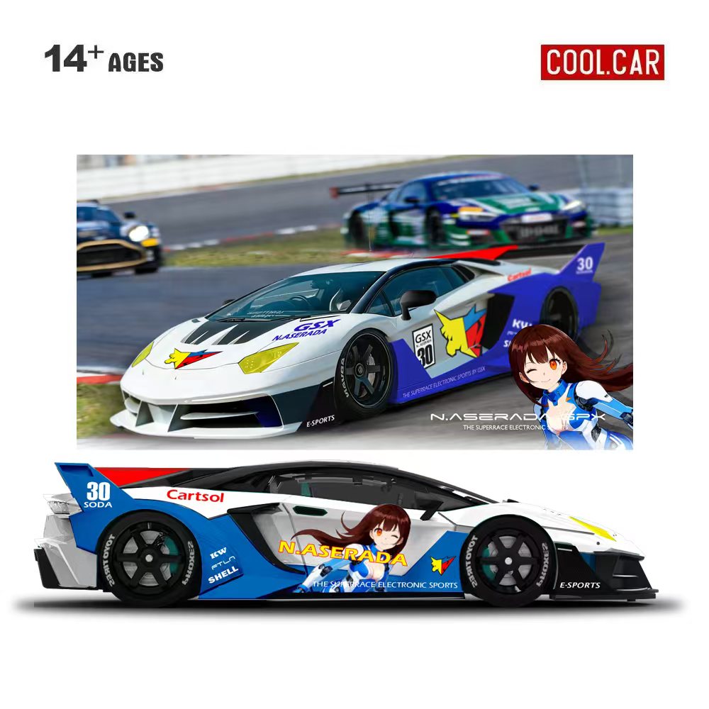Die Cast Car 1 64 - نموذج سيارة رياضية إلكترونية GTEVO Superrace