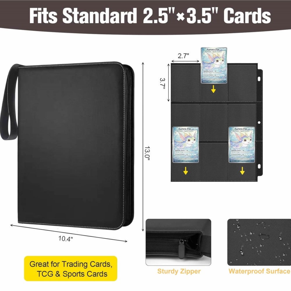 ألبوم بطاقات بسعة 900 جيب مع 5 - مراجعة Pokemon Binder Card وسعره